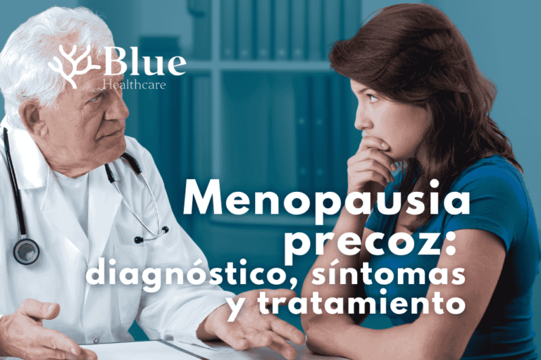 Infografía que explica qué es la menopausia precoz, sus causas posibles y cómo afecta la salud.